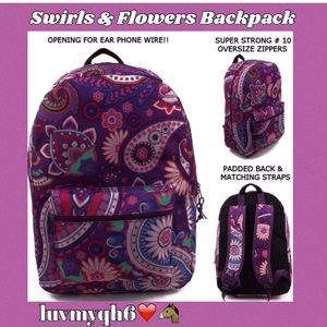 Swirls & Flowers Backpack🎉HP🎉